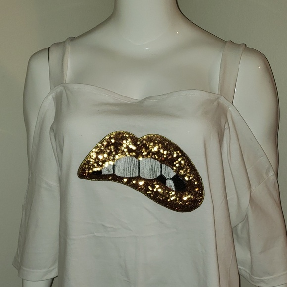 Sassi Rebel Plus size cold shoulder t-shirt - Picture 1 of 1